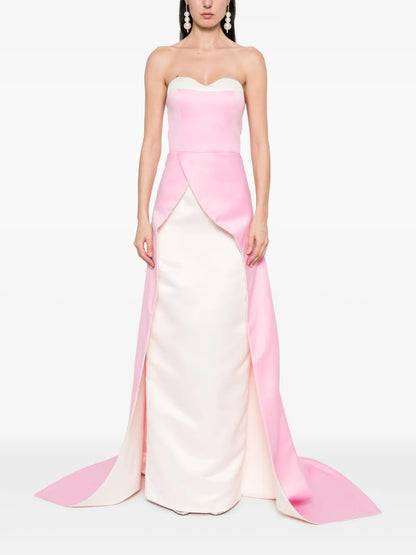 Two-Tone Strapless Gown