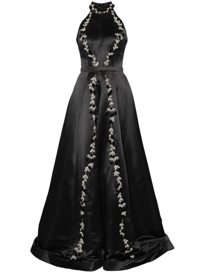 Floral-Embroidered Gown