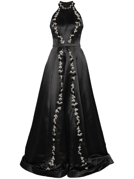Floral-Embroidered Gown