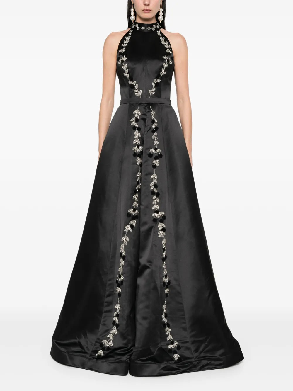 Floral-Embroidered Gown