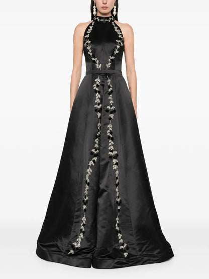 Floral-Embroidered Gown