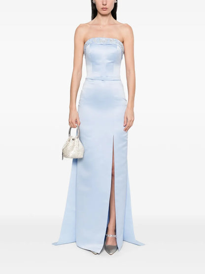 Floral-Embroidered Gown
