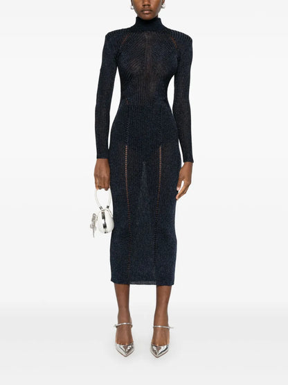 Lurex-Knit Maxi Dress