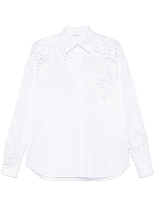 Floral-Appliqué Shirt
