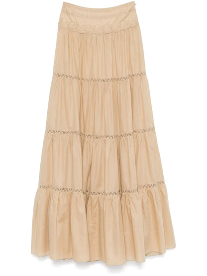 Floral-Embroidered Maxi Skirt