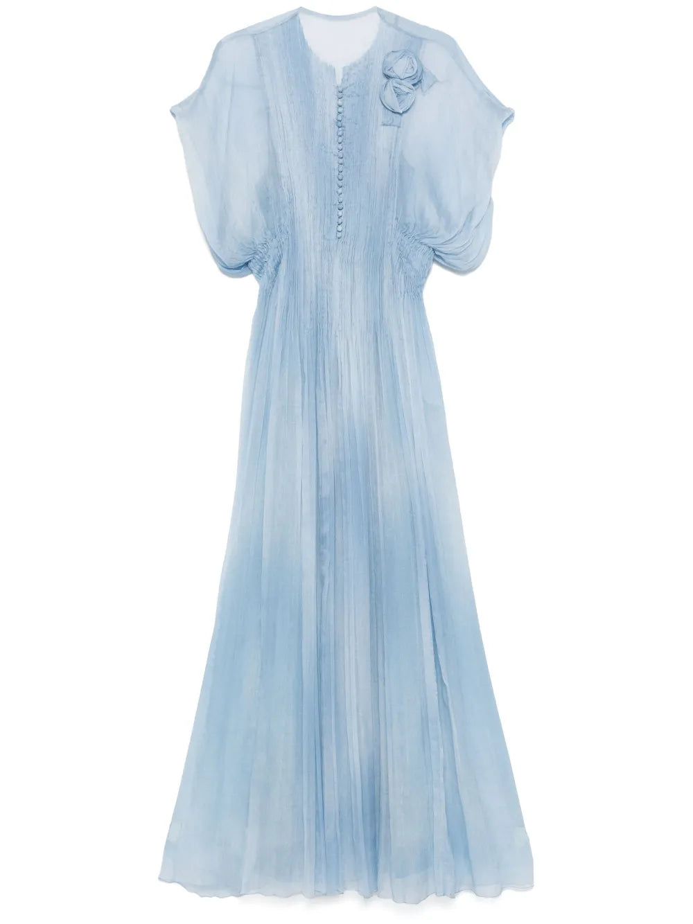 Floral-Appliqué Maxi Dress