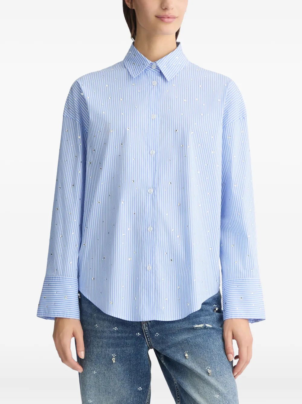 Rhinestone Poplin Shirt