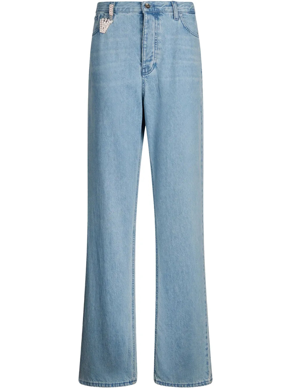 Bejewelled-Charm Straight-Leg Jeans
