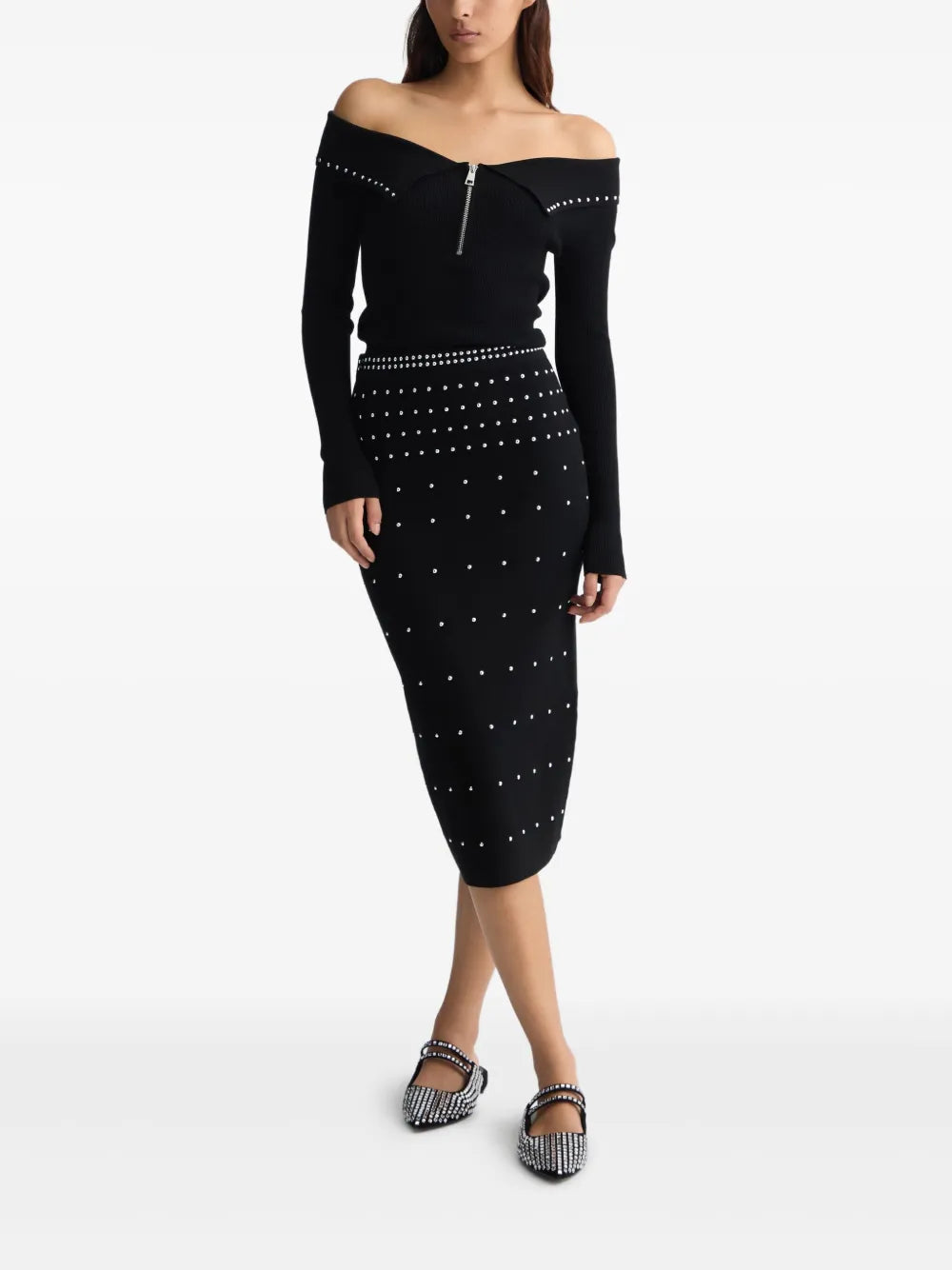 Stud-Embellished Sweater