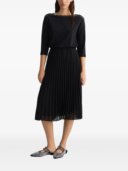 Rhinestone-Detailing Midi Dress