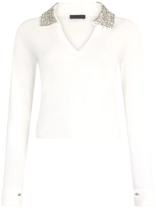 Rhinestone Polo Top