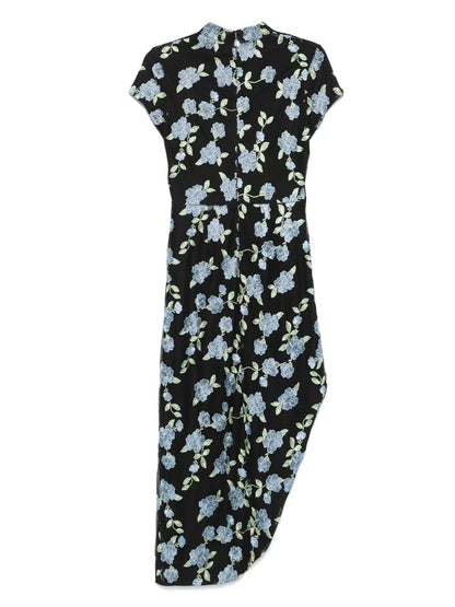 Mesh Asymmetric Maxi Dress