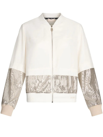 Sequin-Embellished Bomber Jacket