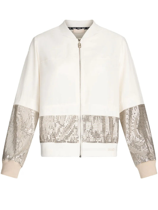 Sequin-Embellished Bomber Jacket