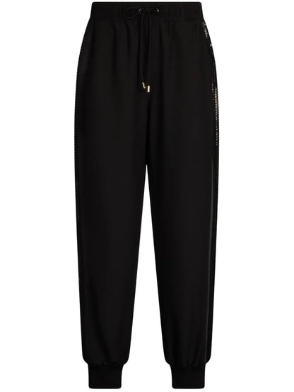 Sequin-Embellished Track Pants