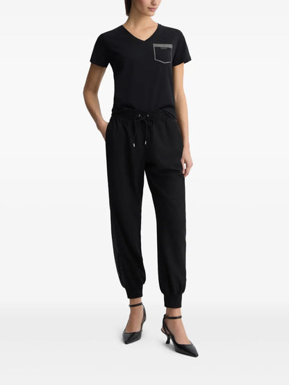 Sequin-Embellished Track Pants