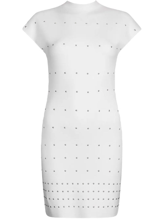 Stud-Embellished Mini Dress
