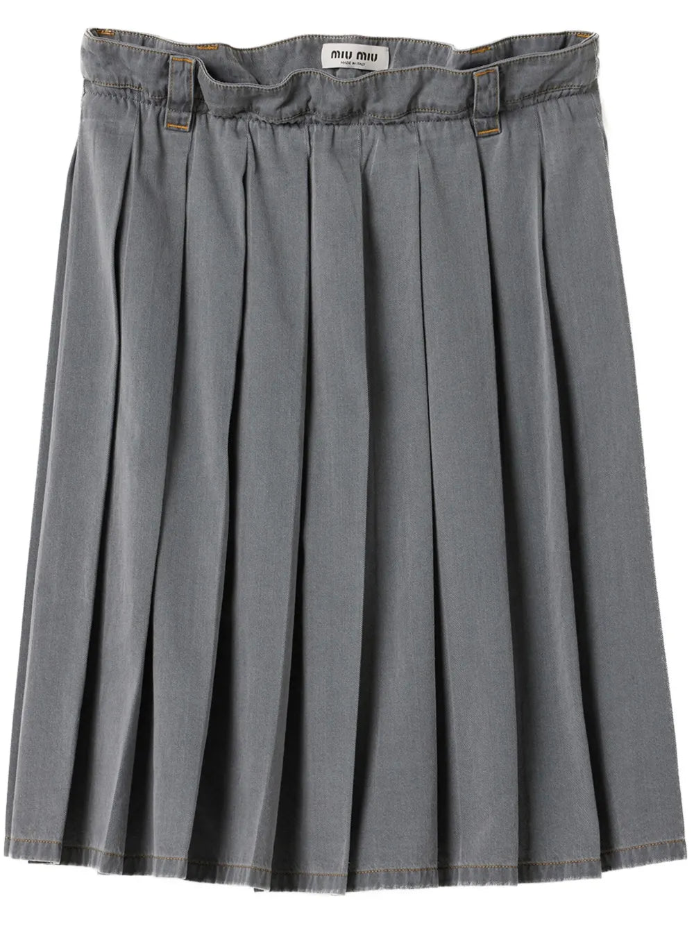 Pleated Chambray Skirt