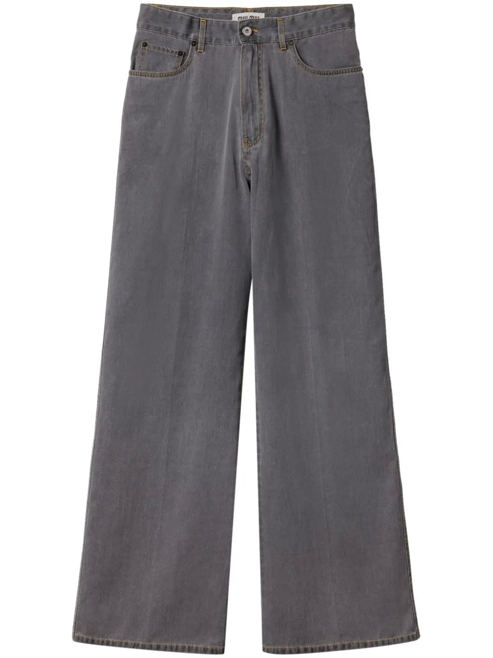 Logo-Embroidered Wide-Leg Jeans