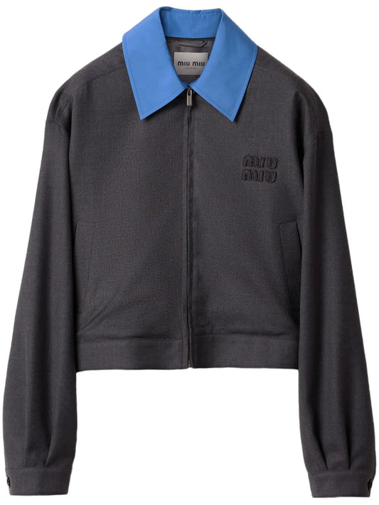 Gabardine-Weave Bomber Jacket