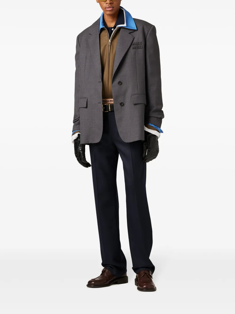 Single-Breasted Gabardine Blazer