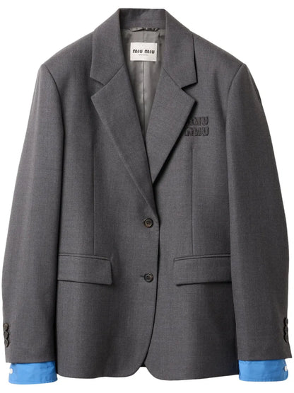 Single-Breasted Gabardine Blazer