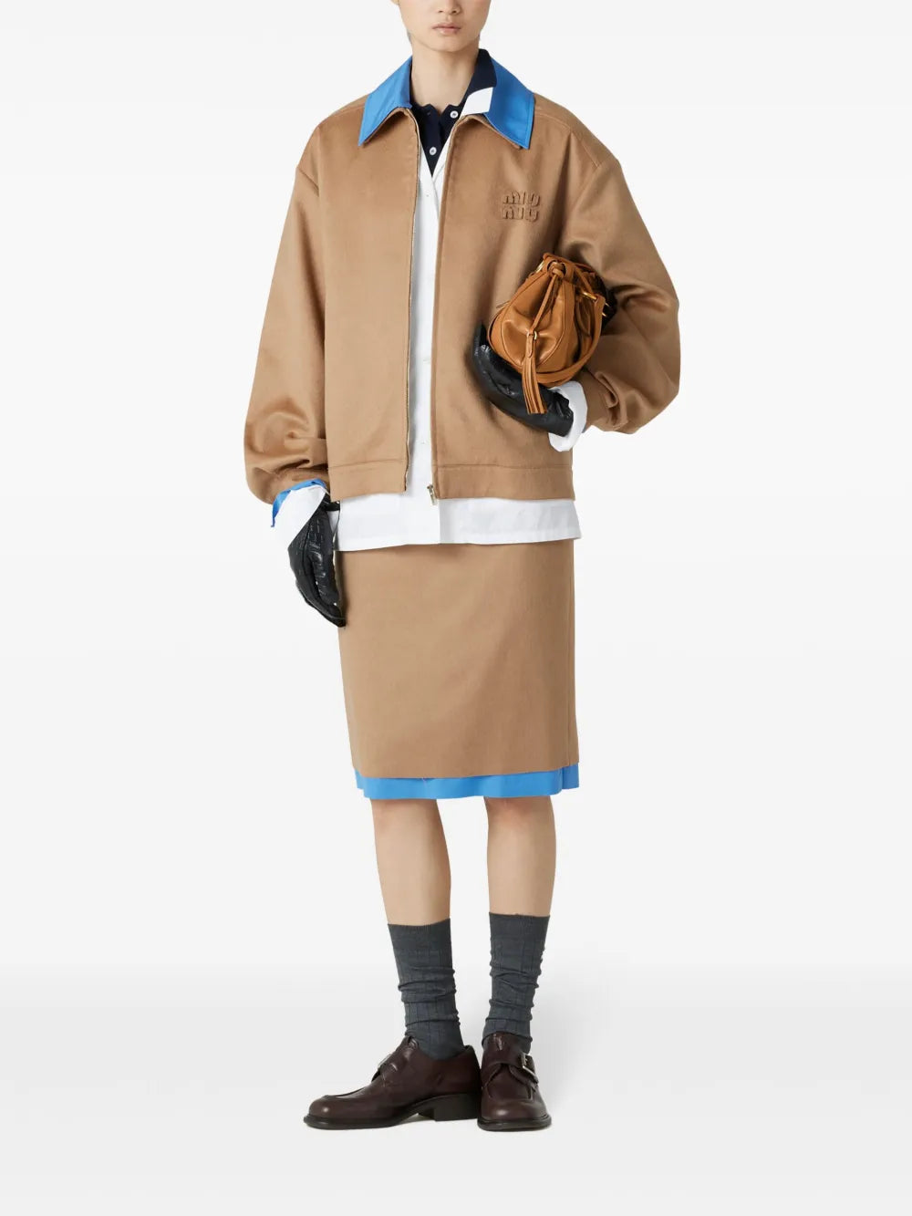 Camel-Hair Midi Skirt