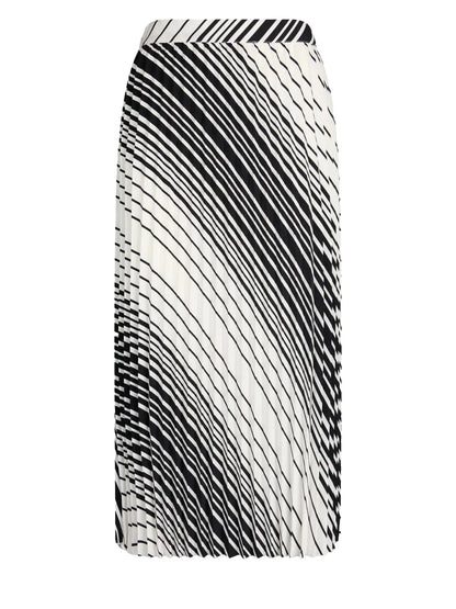 Pleated Striped Skirt