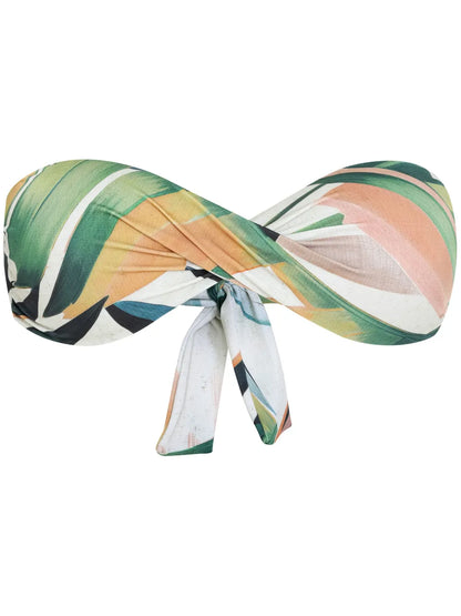 Abstract-Print Bikini Top