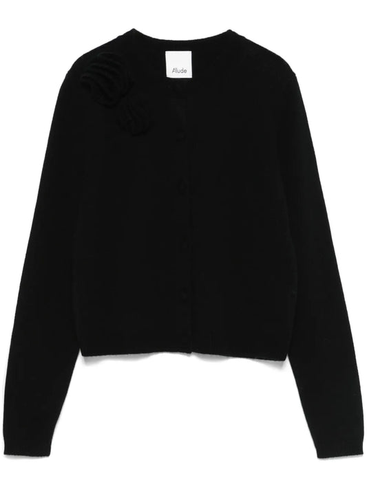 Floral-Appliqué Cardigan