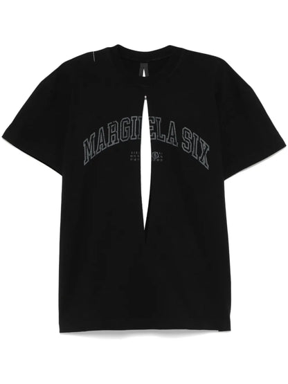 Logo-Print Cut-Out T-Shirt
