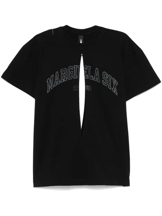 Logo-Print Cut-Out T-Shirt