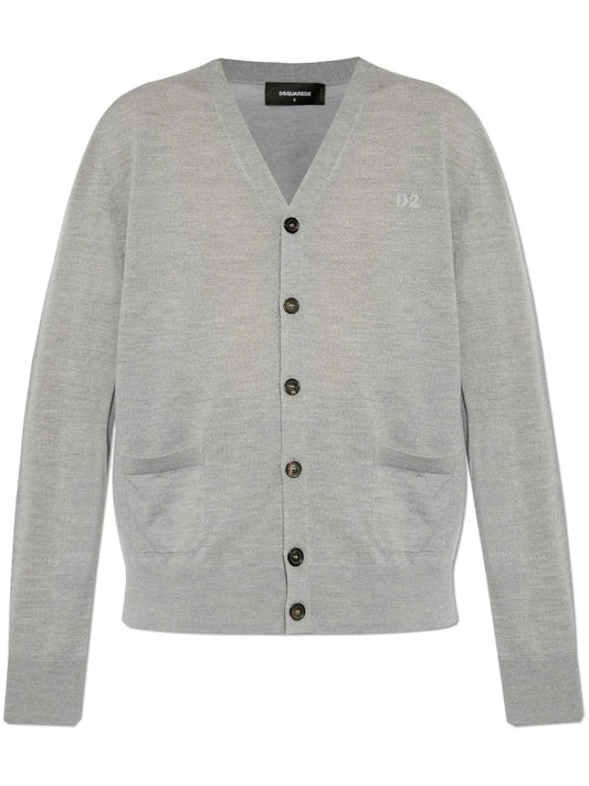 Logo-Embroidered Cardigan