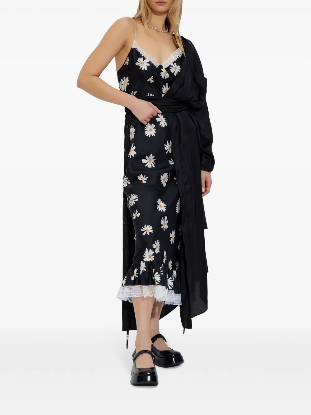 Daisy-Print Midi Dress