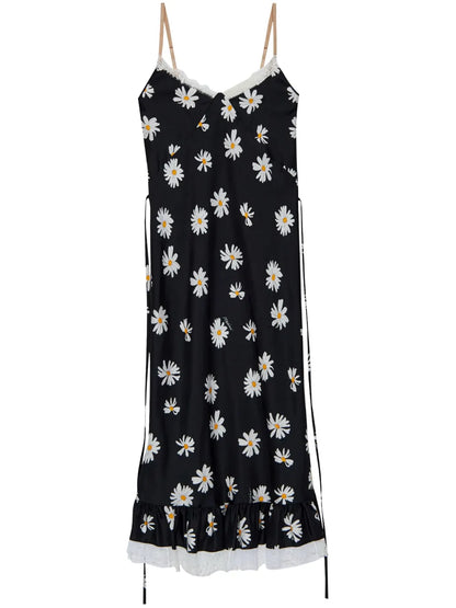 Daisy-Print Midi Dress