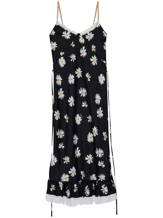 Daisy-Print Midi Dress