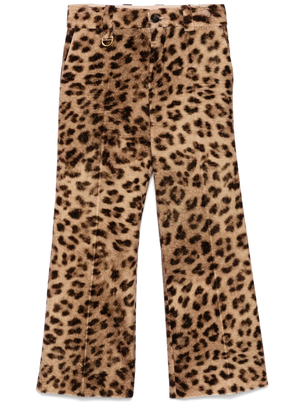 Leopard-Print Velvet Trousers