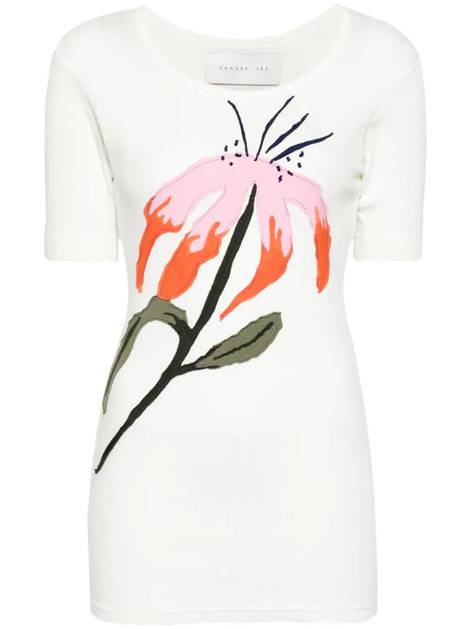 Floral-Patch T-Shirt