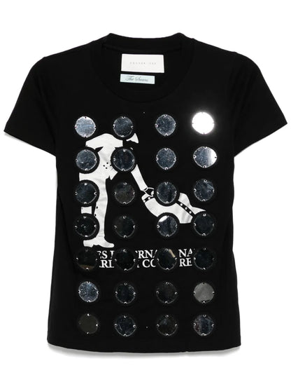 The Reconstituted Mirror Disc Embroidery T-Shirt