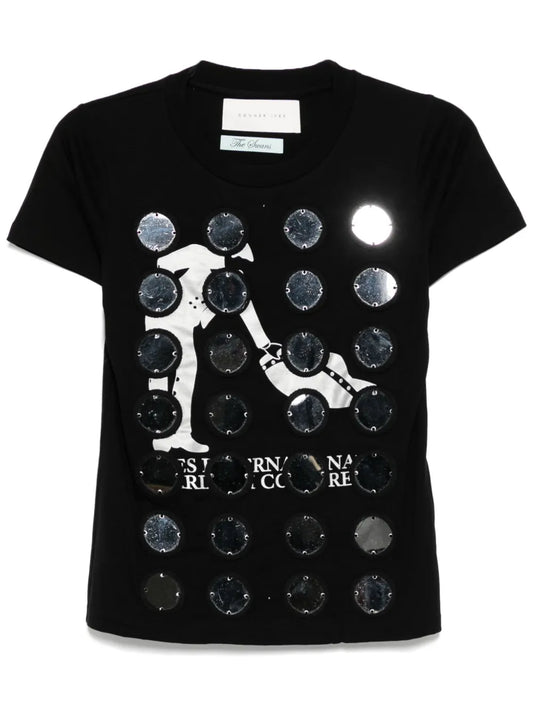 The Reconstituted Mirror Disc Embroidery T-Shirt