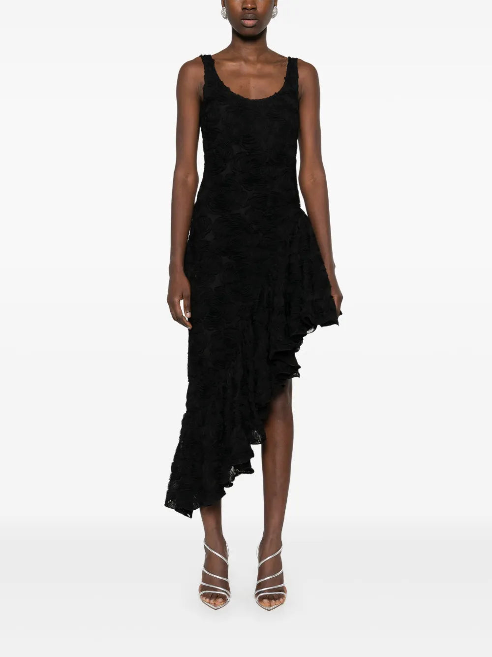 Flower Mesh Midi Dress