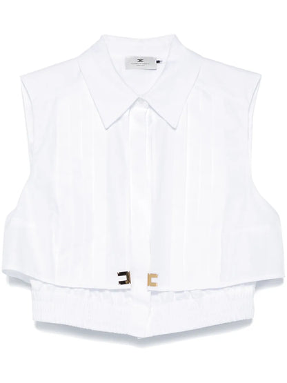 Cape-Insert Cropped Shirt