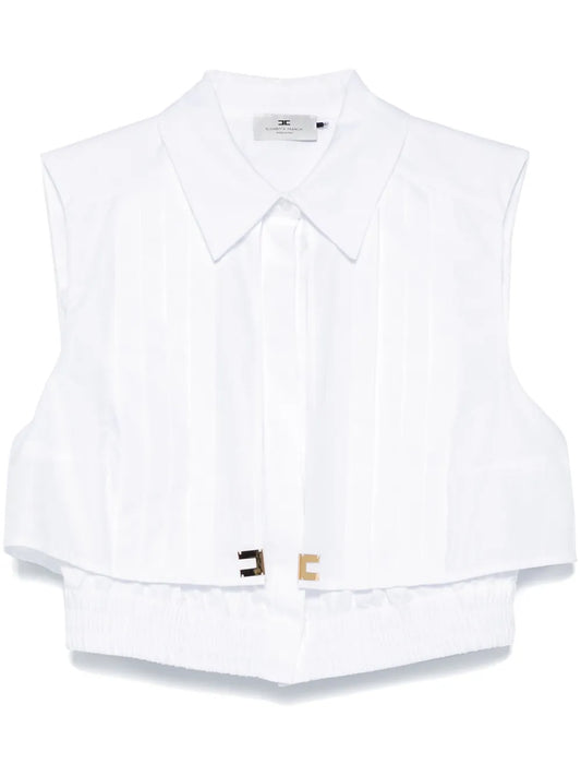 Cape-Insert Cropped Shirt