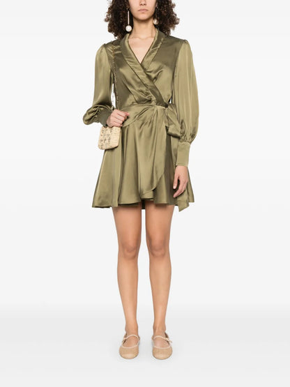 Silk Wrap Mini Dress