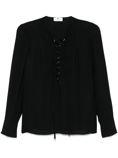 Lace-Up Georgette Blouse