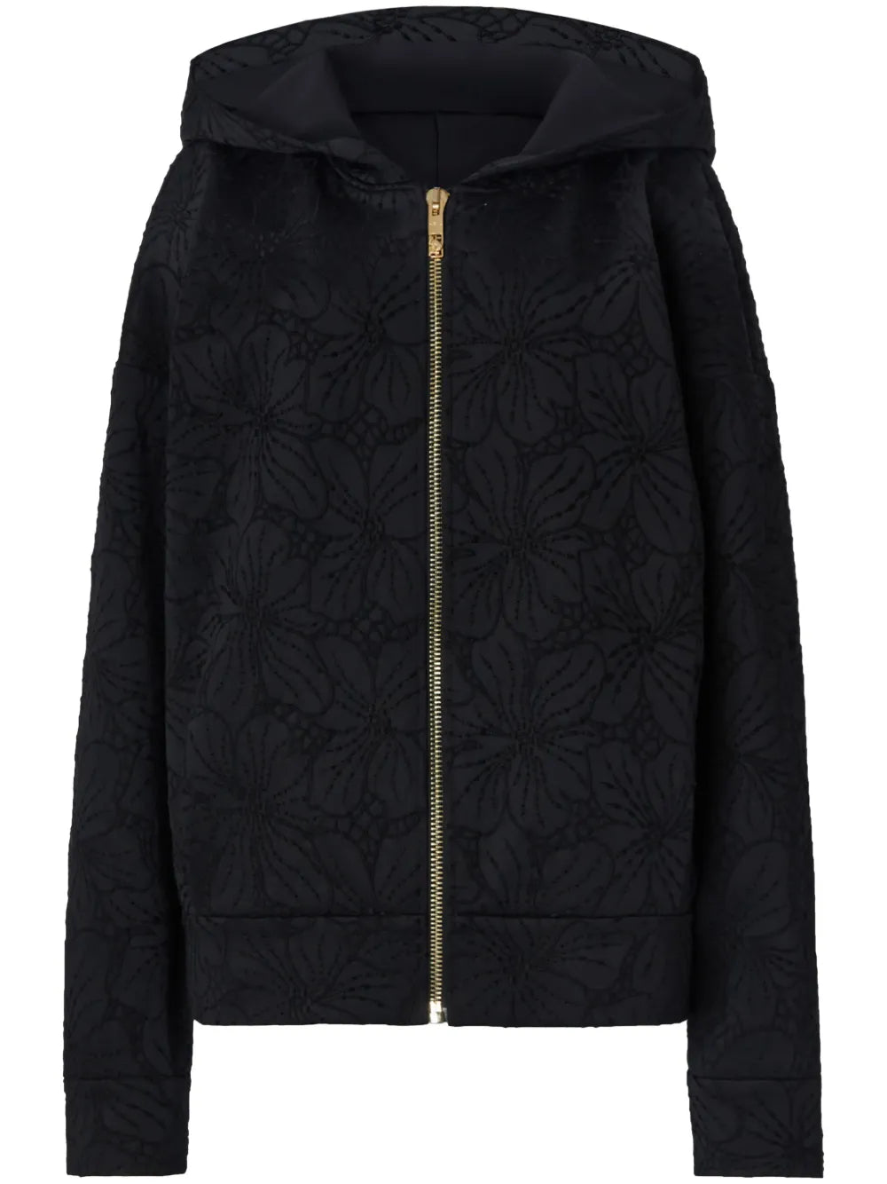 Floral-Jacquard Hoodie