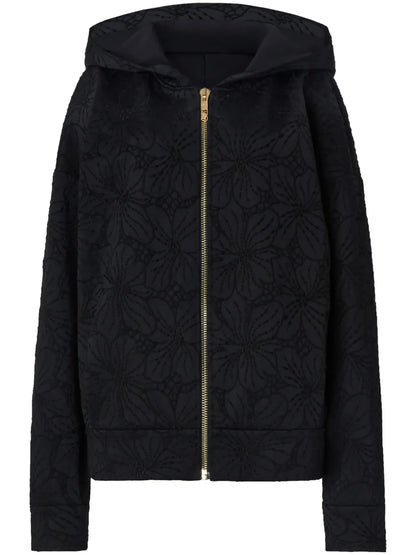 Floral-Jacquard Hoodie
