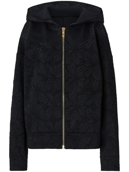 Floral-Jacquard Hoodie