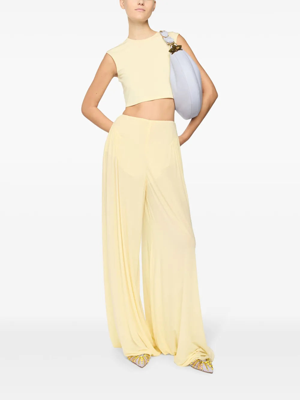 Semi-Sheer Palazzo Pants