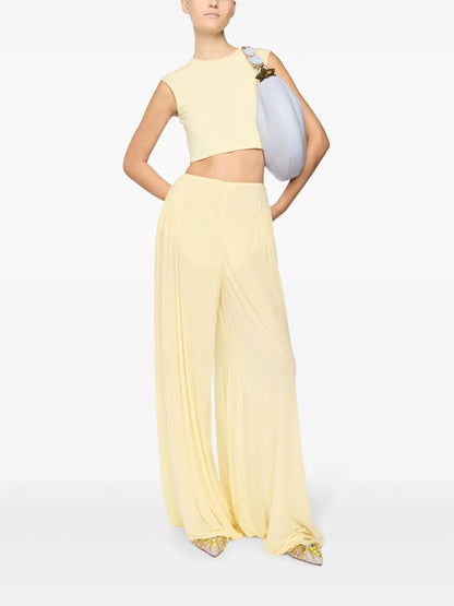 Semi-Sheer Palazzo Pants